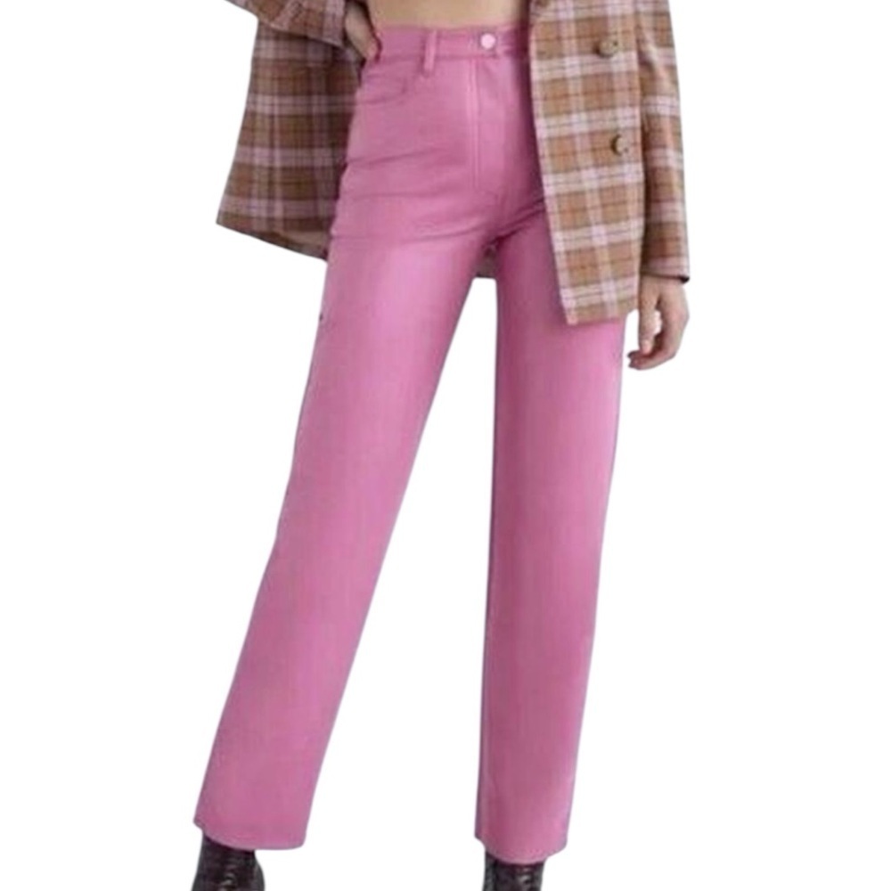 Like New Aritzia Wilfred Melina Faux Leather Pants Rhodon Pink Size 14 Rtl. $148